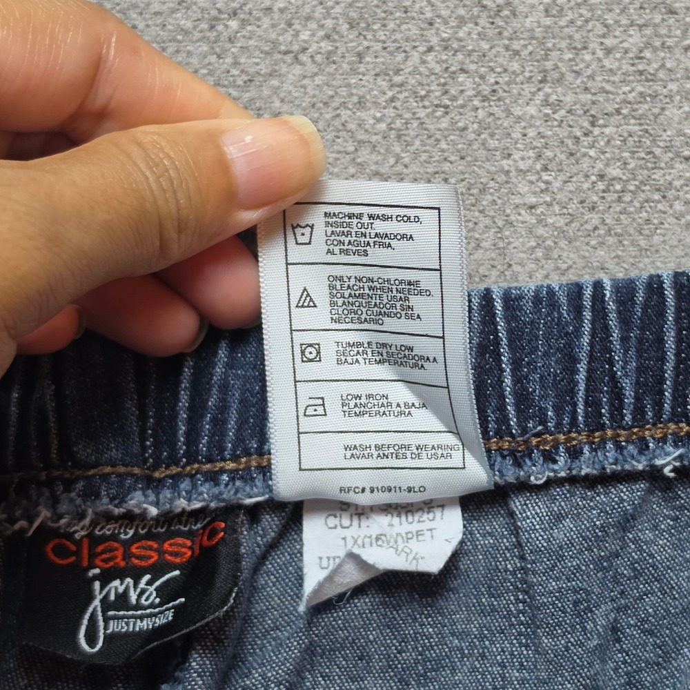 Just My Size Jeans Women 1X Petite Blue Elastic Waist Comfort Stretch Denim - Picture 4 of 15